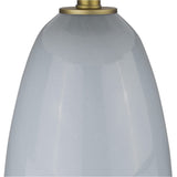 29" Light Gray Glass Table Lamp With White Drum Shade - Homeroots - Flyclothing LLC