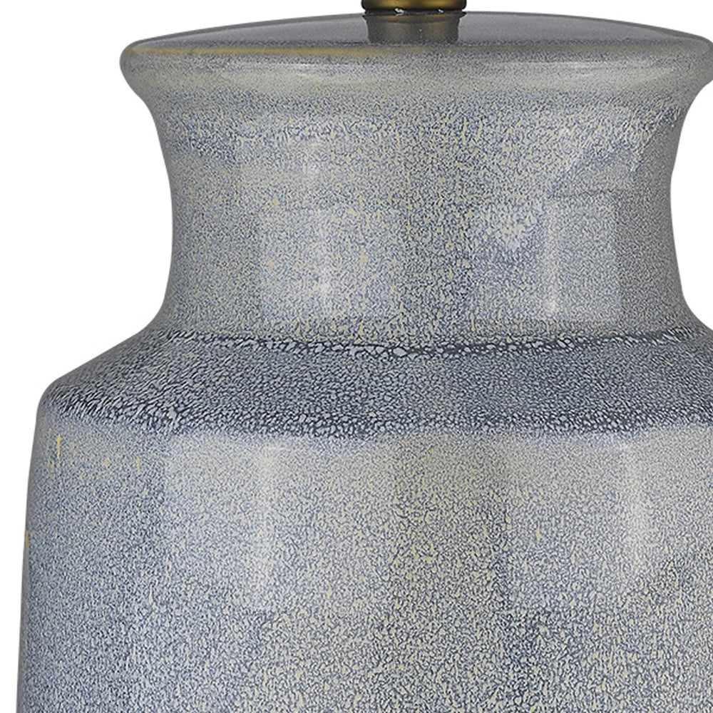 27" Gray Ceramic Table Lamp With White Empire Shade - Homeroots - Flyclothing LLC