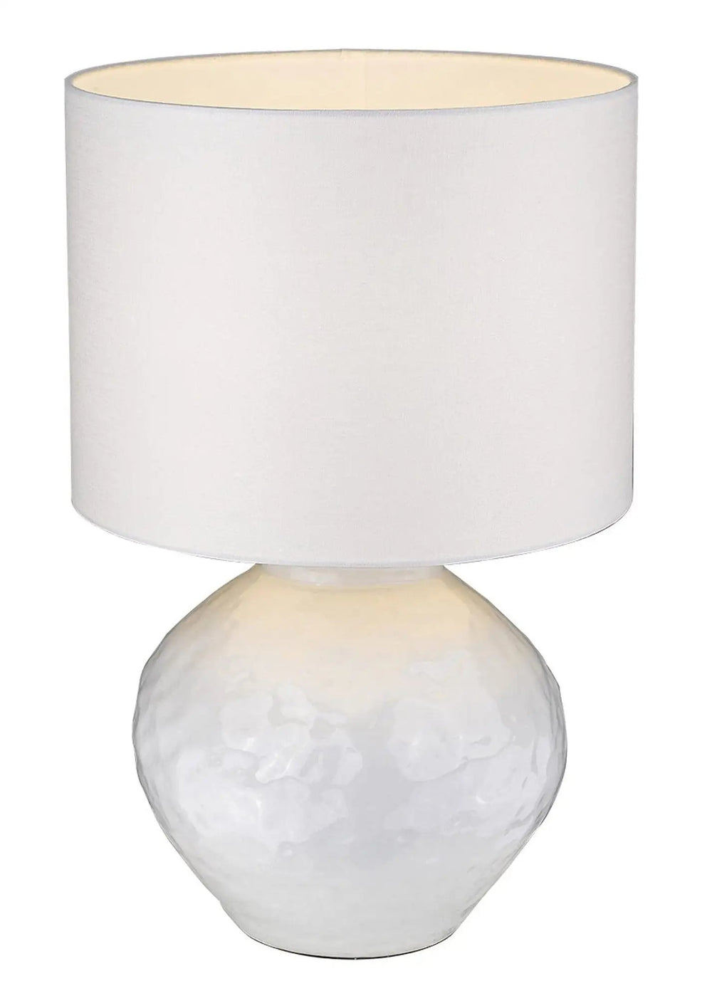 26" White Ceramic Table Lamp With White Drum Shade - Homeroots - Flyclothing LLC