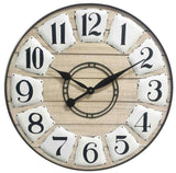 24" Circle Black and White Wood Analog Wall Clock - Homeroots - Flyclothing LLC