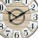24" Circle Black and White Wood Analog Wall Clock - Homeroots - Flyclothing LLC