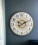 24" Circle Black and White Wood Analog Wall Clock - Homeroots - Flyclothing LLC