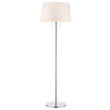 59" Chrome Traditional Shaped Floor Lamp With White Empire Shade - Homeroots - Flyclothing LLC