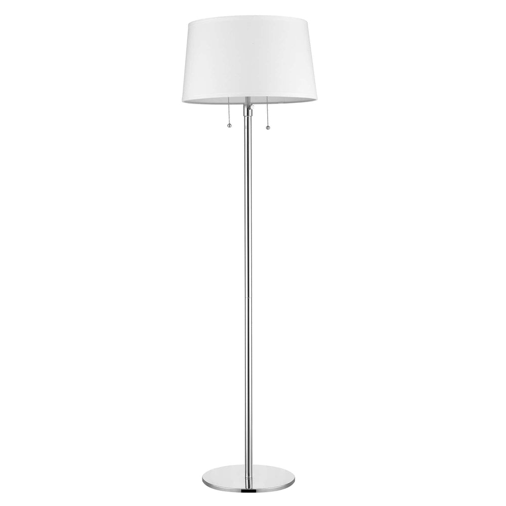 59" Chrome Traditional Shaped Floor Lamp With White Empire Shade - Homeroots - Flyclothing LLC