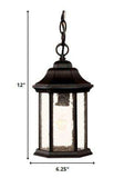Antique Black Textured Glass Lantern Hanging Light - Homeroots - Flyclothing LLC