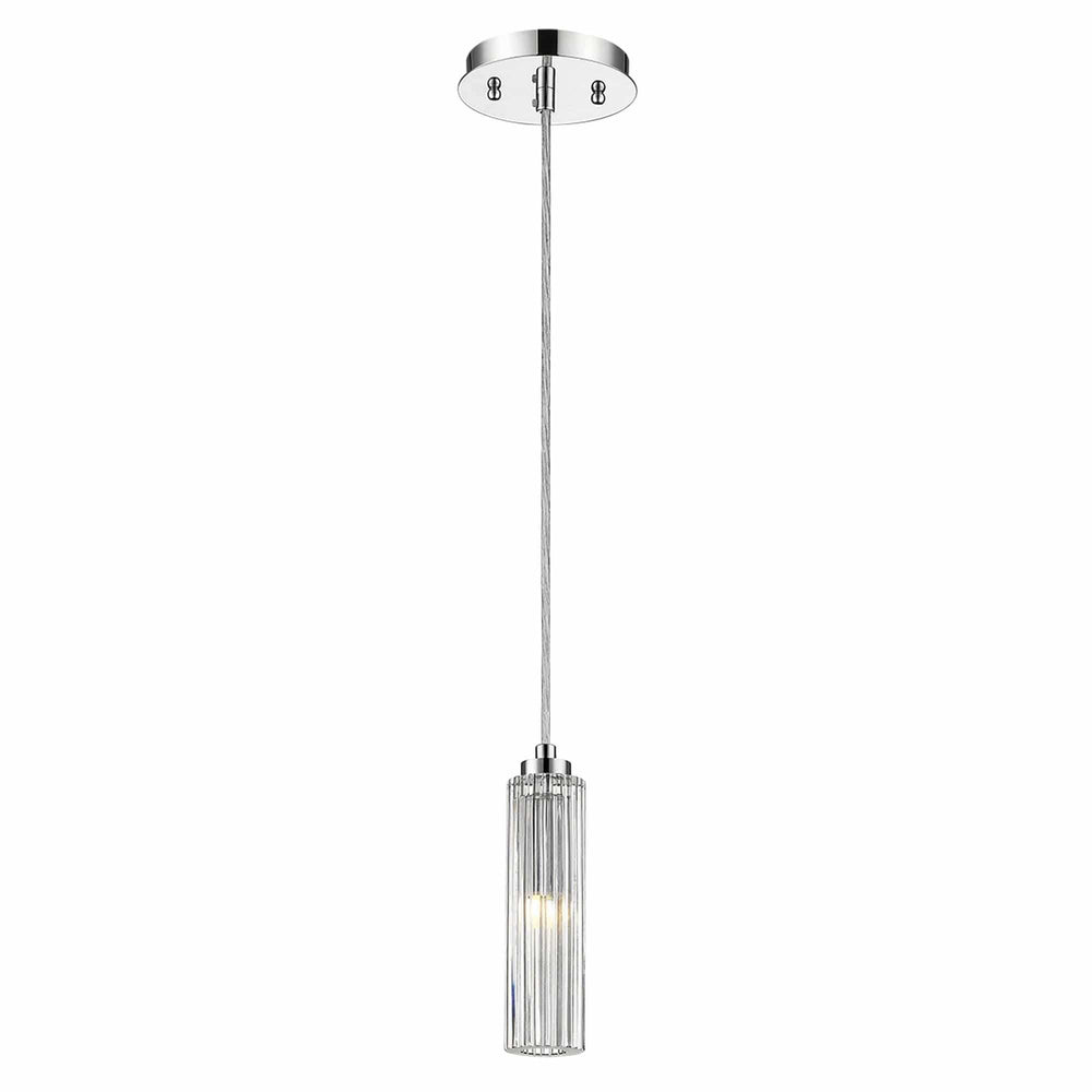 Solo 1-Light Polished Chrome Pendant With Multi-Faceted Round Crystal Shade - Homeroots - Flyclothing LLC