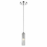 Solo 1-Light Polished Chrome Pendant With Multi-Faceted Round Crystal Shade - Homeroots - Flyclothing LLC