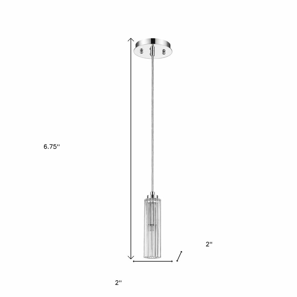 Solo 1-Light Polished Chrome Pendant With Multi-Faceted Round Crystal Shade - Homeroots - Flyclothing LLC