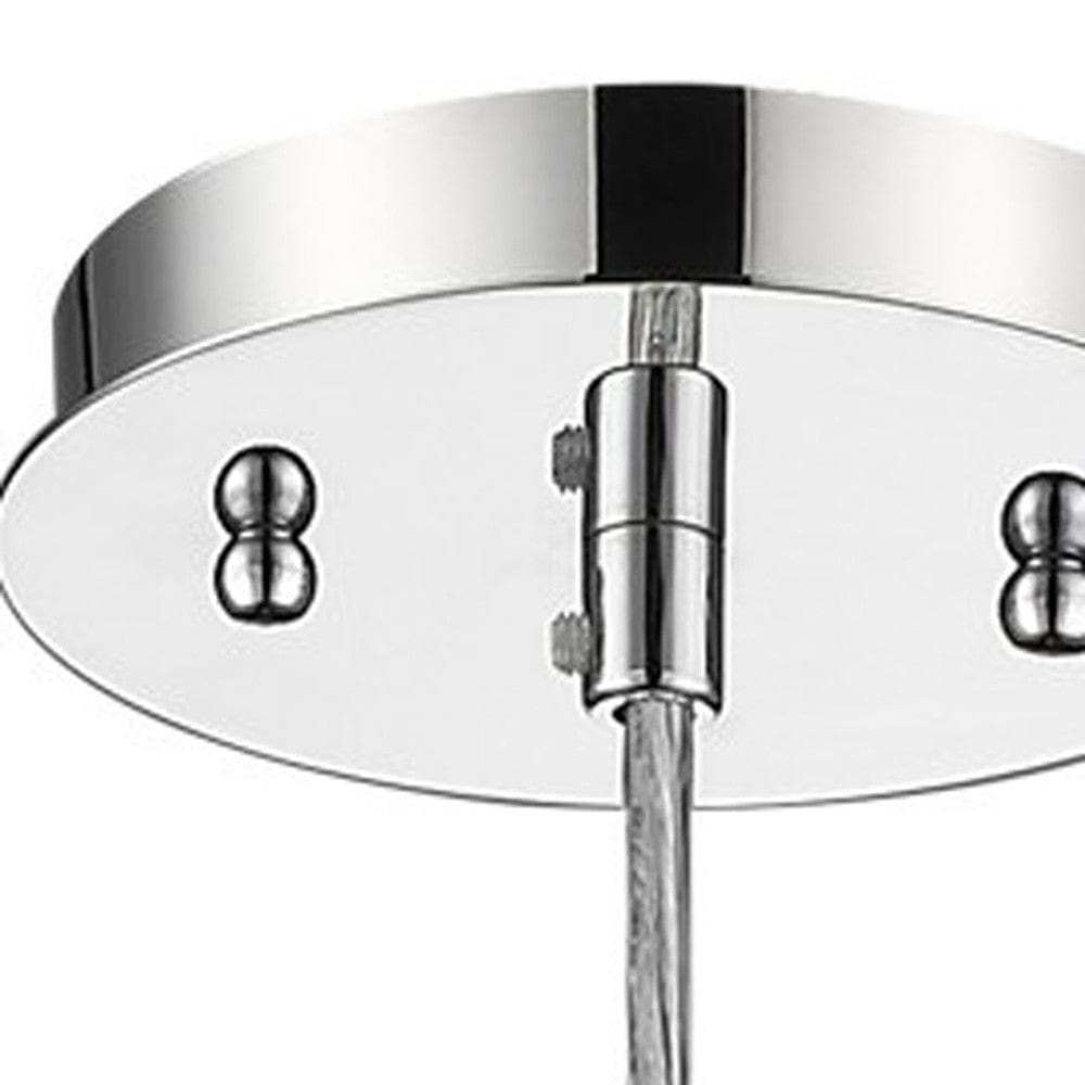 Solo 1-Light Polished Chrome Pendant With Multi-Faceted Round Crystal Shade - Homeroots - Flyclothing LLC