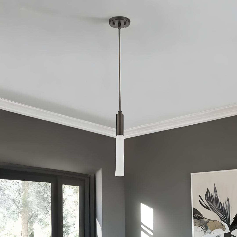 Bronze Pendant Hanging Light with Frosted Glass Shade - Homeroots - Flyclothing LLC