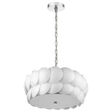 Selene 6-Light Polished Chrome Pendant With Overlapping Frosted White Glass Discs Shade - Homeroots - Flyclothing LLC