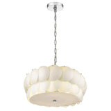 Selene 6-Light Polished Chrome Pendant With Overlapping Frosted White Glass Discs Shade - Homeroots - Flyclothing LLC