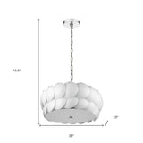 Selene 6-Light Polished Chrome Pendant With Overlapping Frosted White Glass Discs Shade - Homeroots - Flyclothing LLC