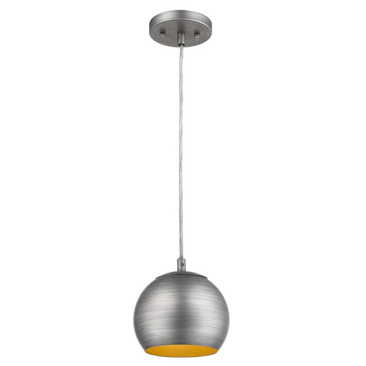 Light Gray and Gold Hanging Dome Light - Homeroots - Flyclothing LLC