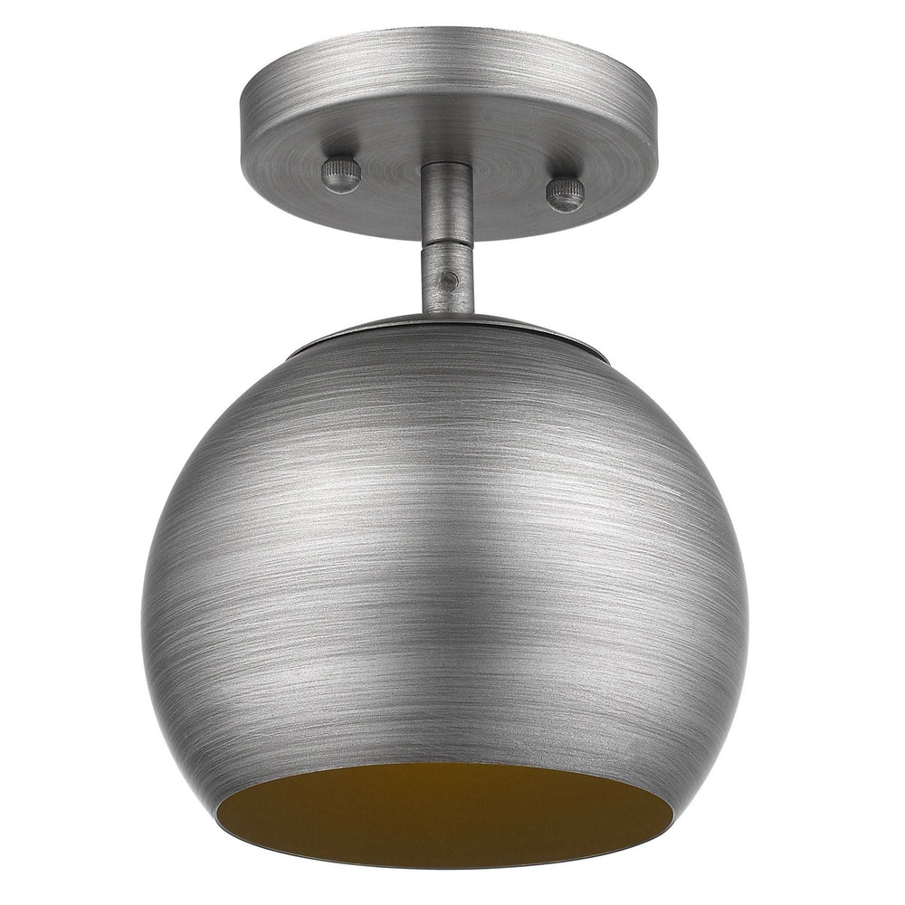 Light Gray and Gold Hanging Dome Light - Homeroots - Flyclothing LLC