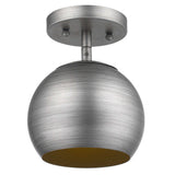 Light Gray and Gold Hanging Dome Light - Homeroots - Flyclothing LLC