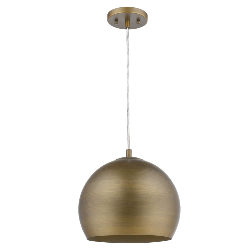 Latitude 1-Light Hand Painted Antique Gold Pendant With Gold Interior Shade - Homeroots - Flyclothing LLC