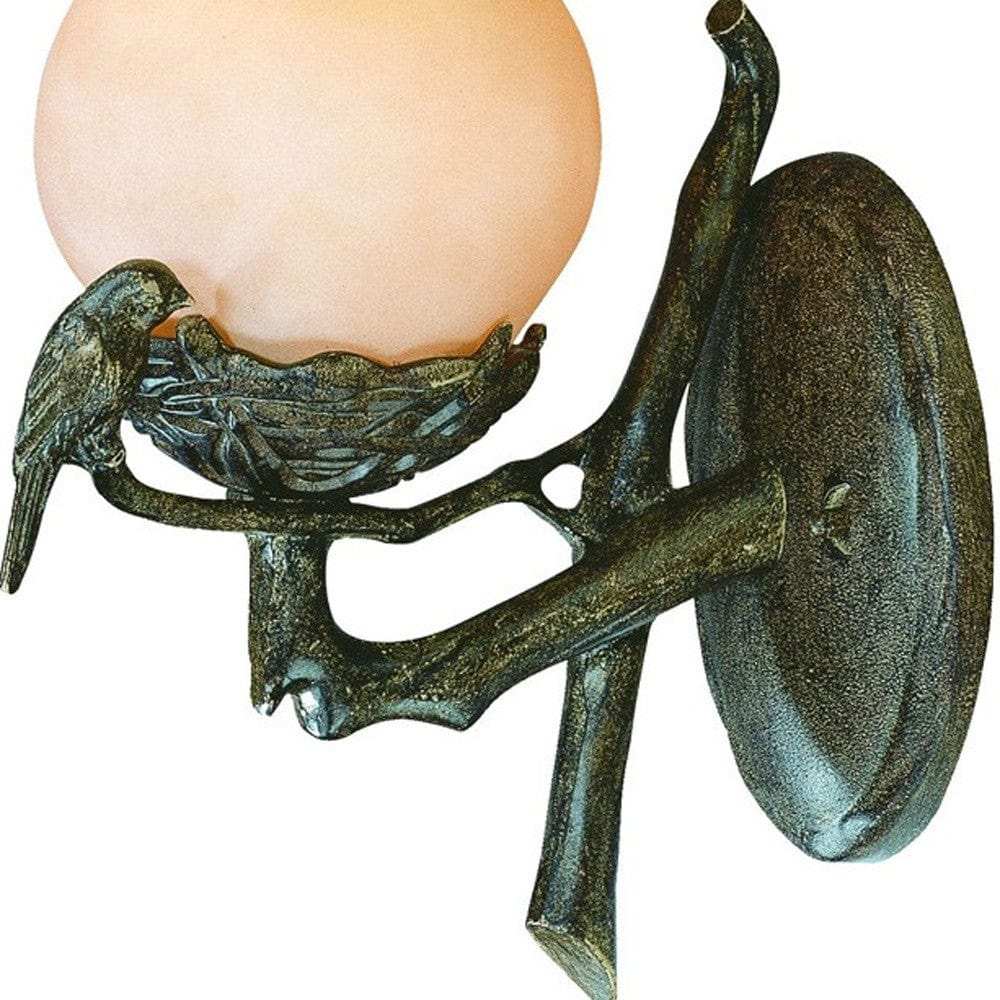 Vintage Black and Gold Bird Detail Lantern Wall Light - Homeroots - Flyclothing LLC