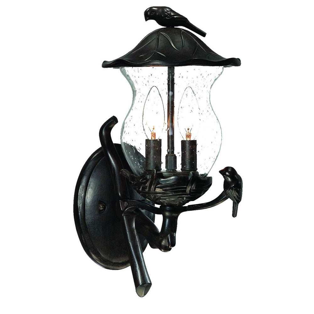 Matte Black Bird Detail Lantern Wall Light - Homeroots - Flyclothing LLC