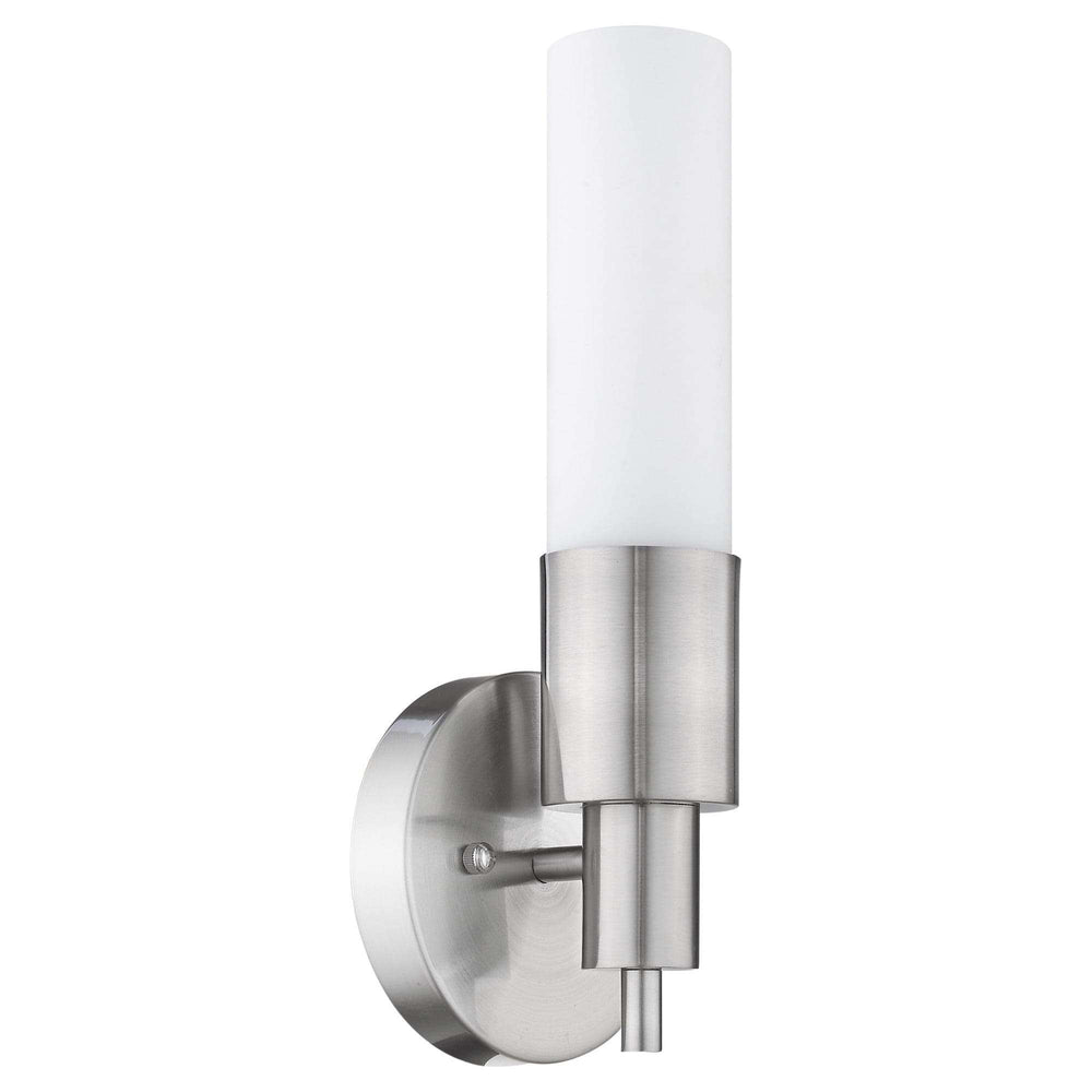 Silver Narrow Wall Light with Frosted Glass Shade - Homeroots - Flyclothing LLC