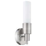 Silver Narrow Wall Light with Frosted Glass Shade - Homeroots - Flyclothing LLC