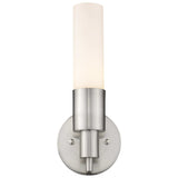 Silver Narrow Wall Light with Frosted Glass Shade - Homeroots - Flyclothing LLC