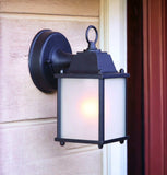 Matte Black Hanging Frosted Glass Lantern Wall Light - Homeroots - Flyclothing LLC