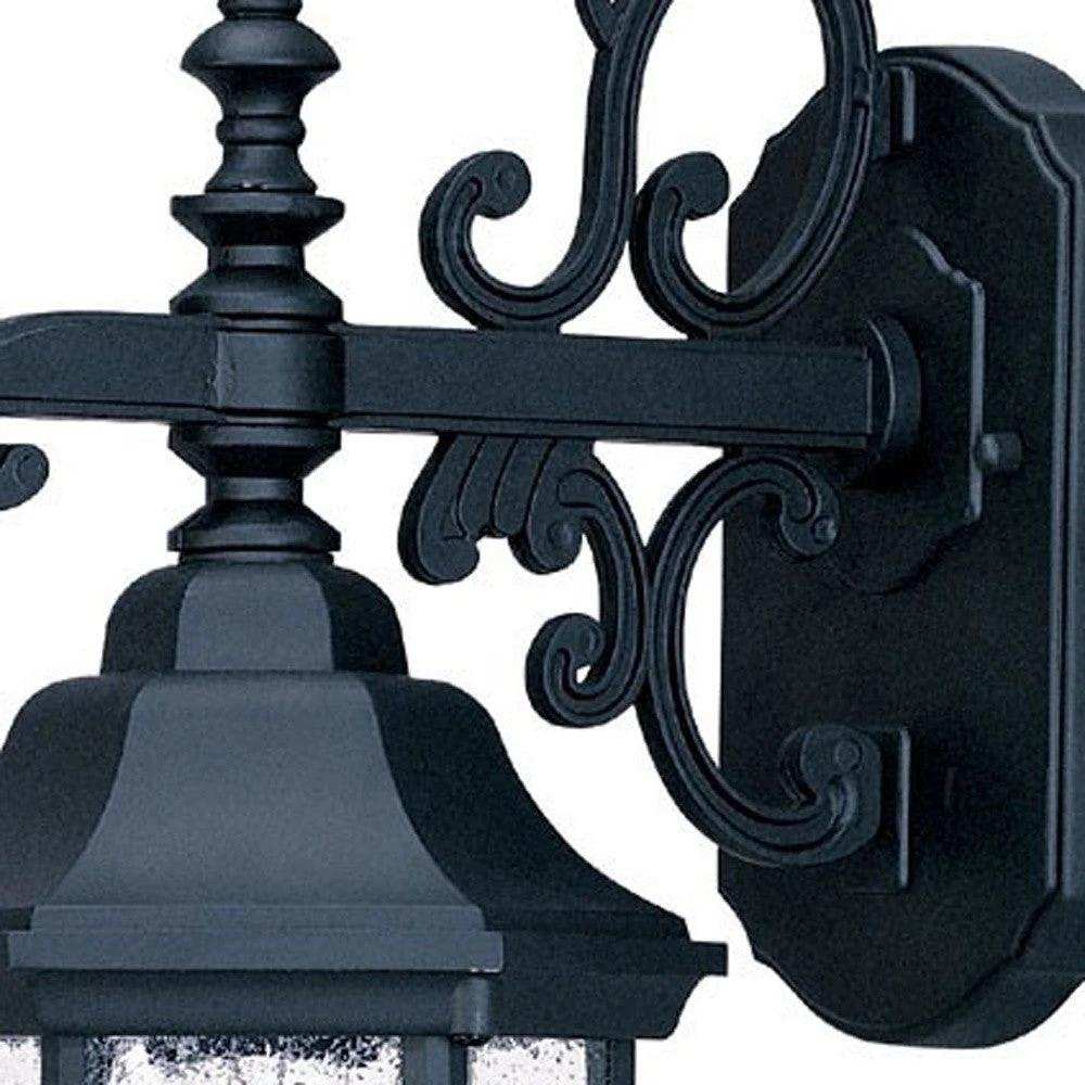 Narrow Matte Black Domed Hanging Lantern Wall Light - Homeroots - Flyclothing LLC