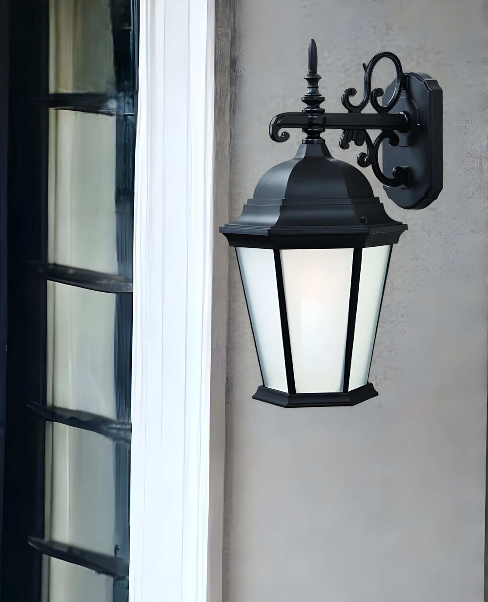 Matte Black Domed Hanging Lantern Wall Light - Homeroots - Flyclothing LLC