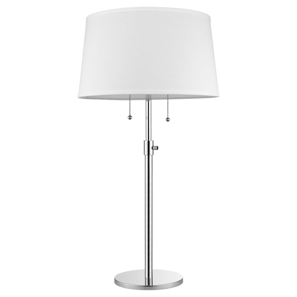 31" Silver Metal Two Light Adjustable Table Lamp With White Empire Shade - Homeroots