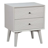 White Groovy 1 Drawer Wood Nightstand - Homeroots - Flyclothing LLC