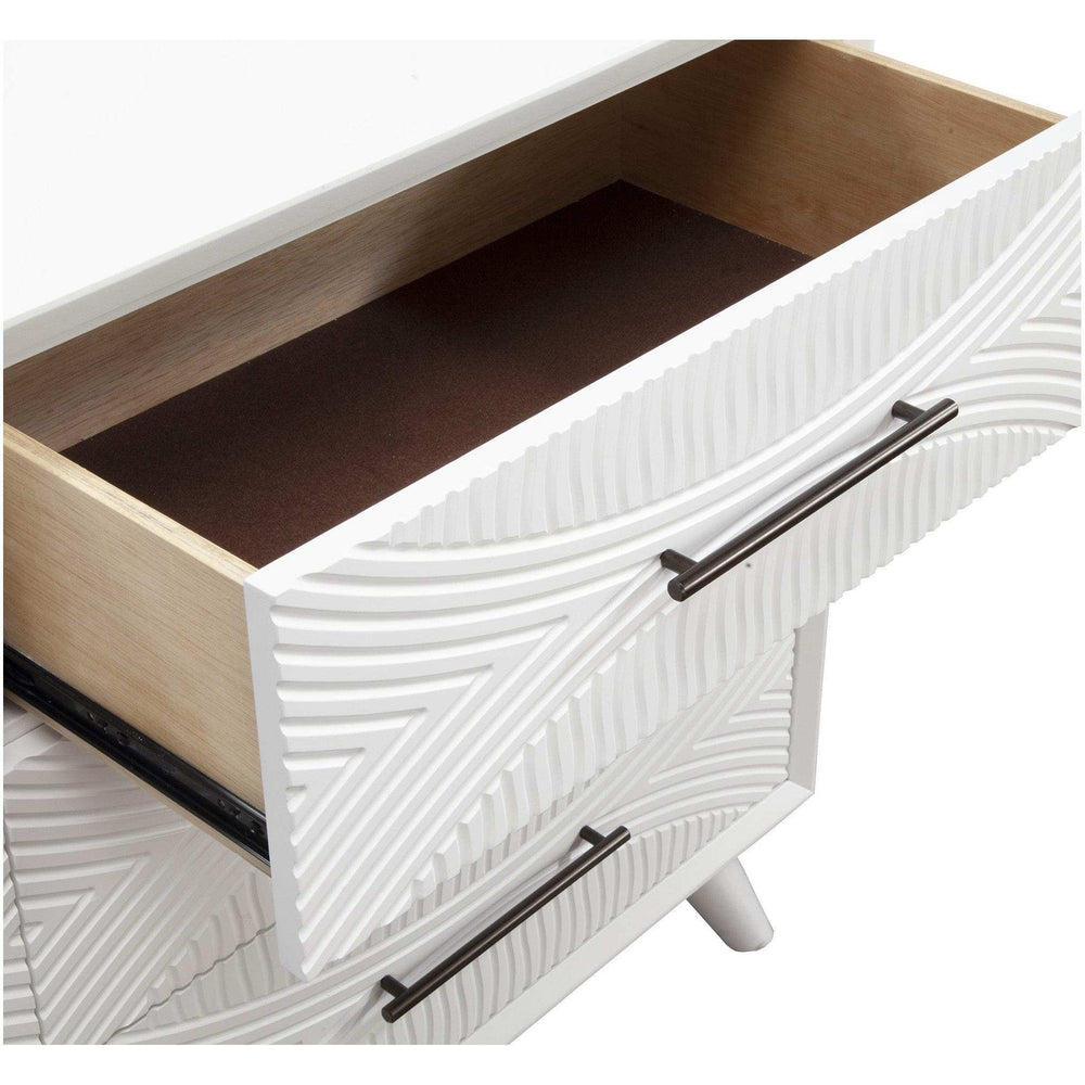 White Groovy 1 Drawer Wood Nightstand - Homeroots - Flyclothing LLC
