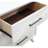 White Groovy 1 Drawer Wood Nightstand - Homeroots - Flyclothing LLC