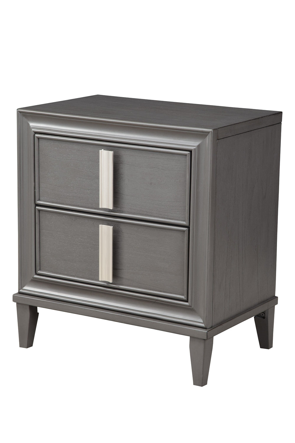 29" Dark Gray Two Drawer Contemporary Wood Nightstand - Homeroots - Flyclothing LLC