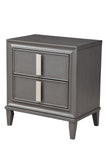 29" Dark Gray Two Drawer Contemporary Wood Nightstand - Homeroots - Flyclothing LLC