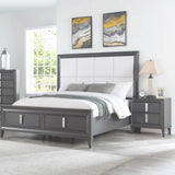 29" Dark Gray Two Drawer Contemporary Wood Nightstand - Homeroots - Flyclothing LLC