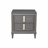 29" Dark Gray Two Drawer Contemporary Wood Nightstand - Homeroots - Flyclothing LLC