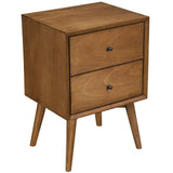 Brown Century Modern Wood 2 Drawer Nightstand - Homeroots - Flyclothing LLC