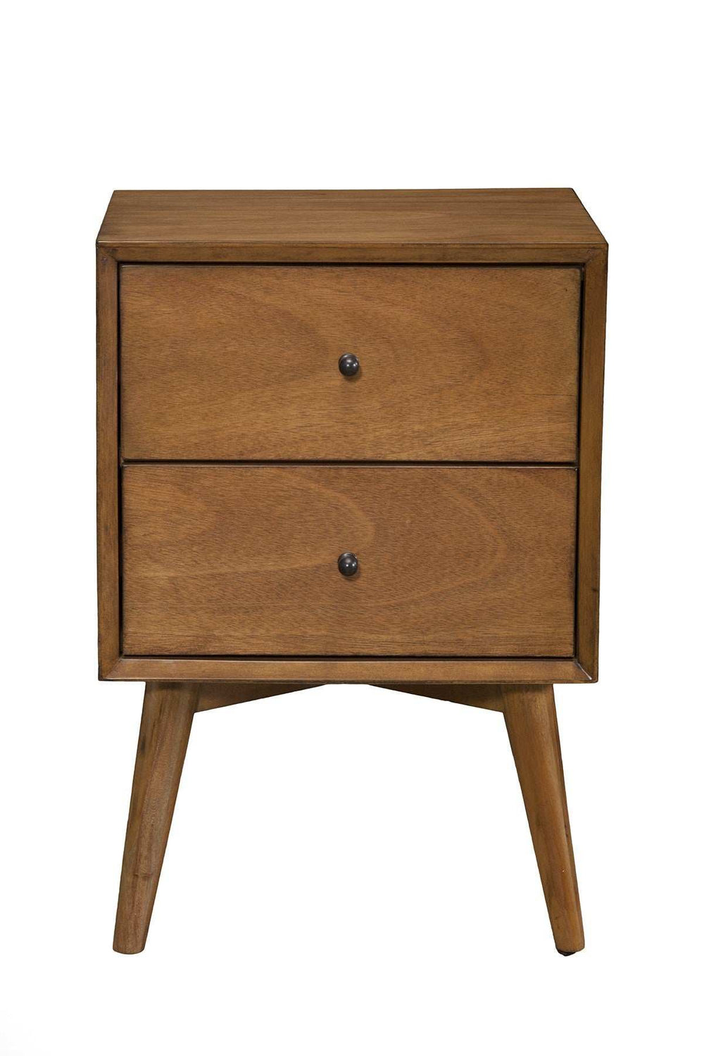 Brown Century Modern Wood 2 Drawer Nightstand - Homeroots - Flyclothing LLC