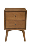 Brown Century Modern Wood 2 Drawer Nightstand - Homeroots - Flyclothing LLC