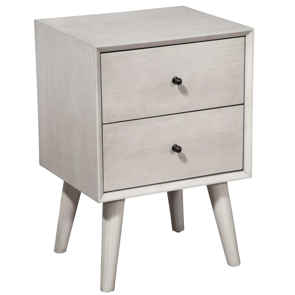 Gray Century Modern Wood 2 Drawer Nightstand - Homeroots - Flyclothing LLC