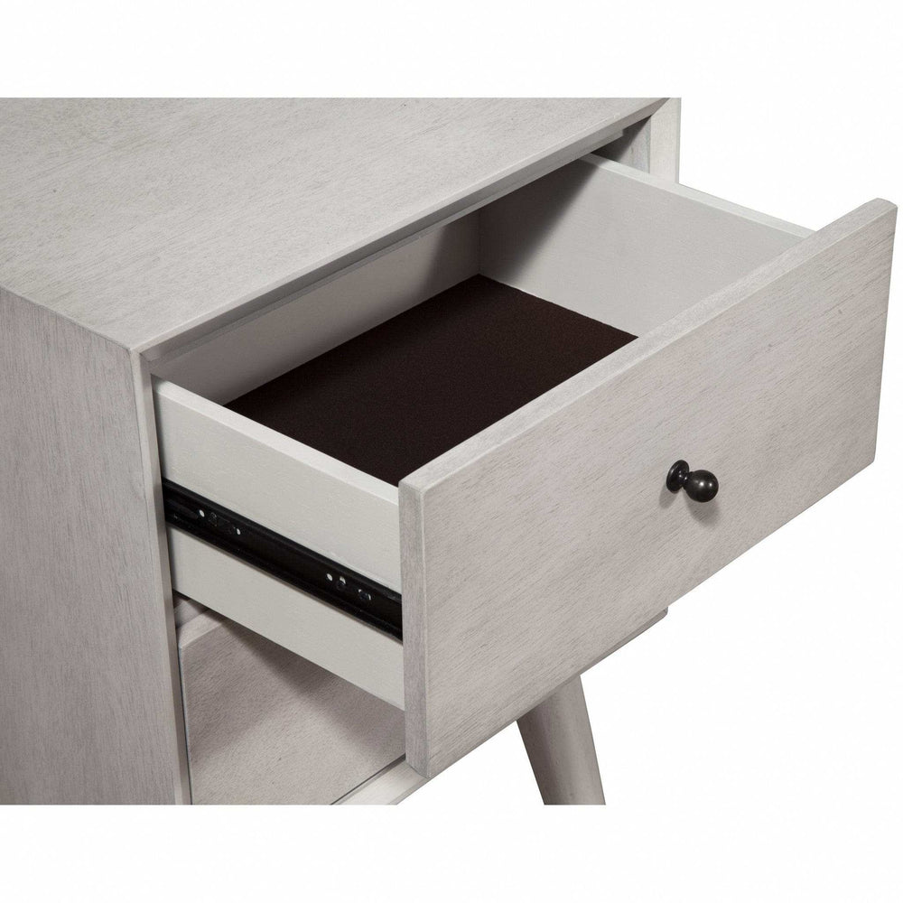 Gray Century Modern Wood 2 Drawer Nightstand - Homeroots - Flyclothing LLC