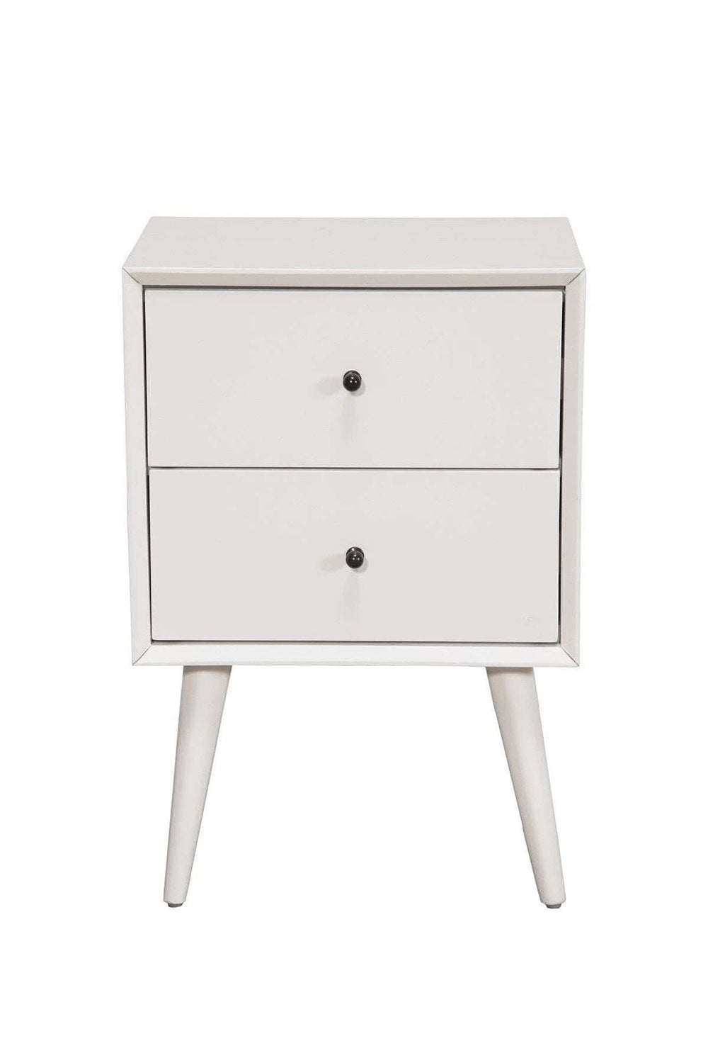 White Century Modern Wood 2 Drawer Nightstand - Homeroots - Flyclothing LLC