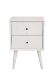 White Century Modern Wood 2 Drawer Nightstand - Homeroots - Flyclothing LLC