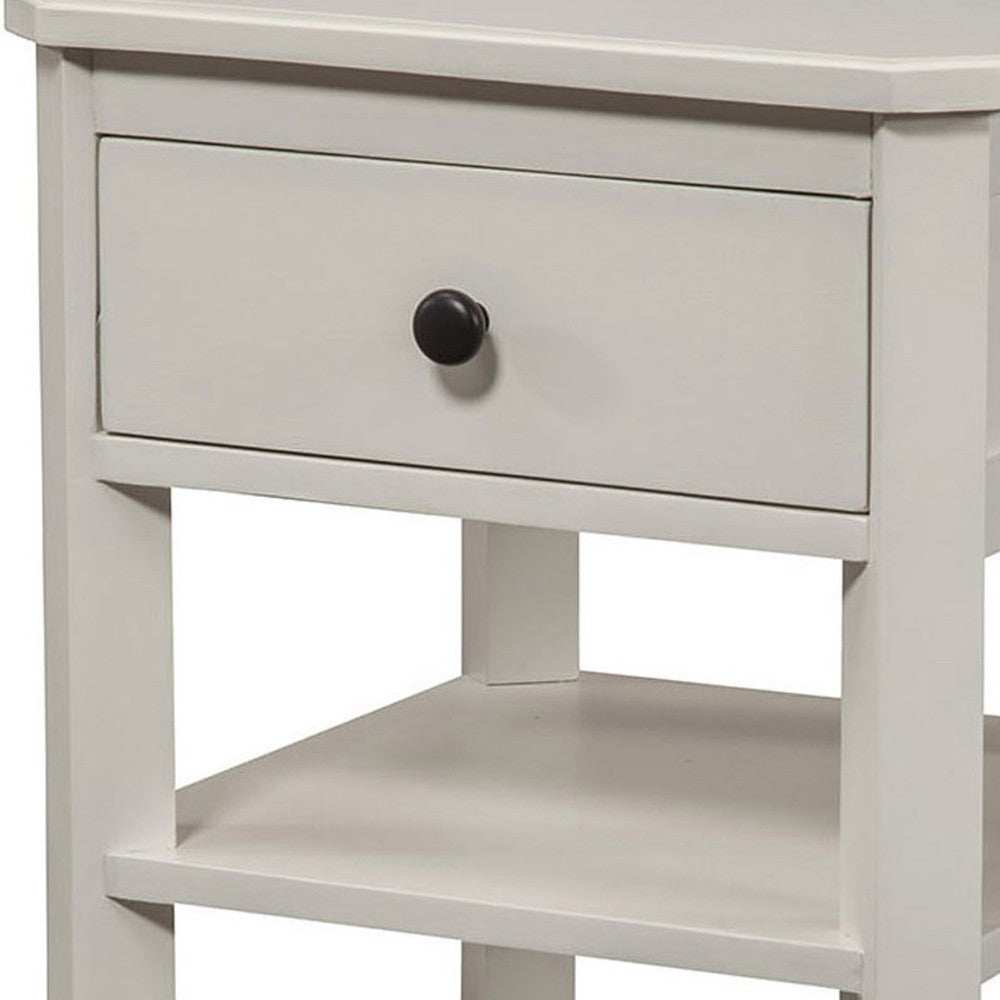 Mahogany White One Drawer Flair Nightstand - Homeroots - Flyclothing LLC