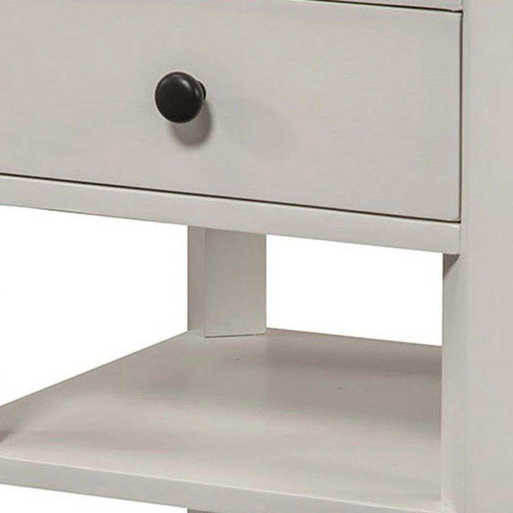 Mahogany White One Drawer Flair Nightstand - Homeroots - Flyclothing LLC