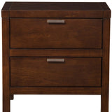24" Brown Two Drawers Faux Wood Nightstand - Homeroots - Flyclothing LLC