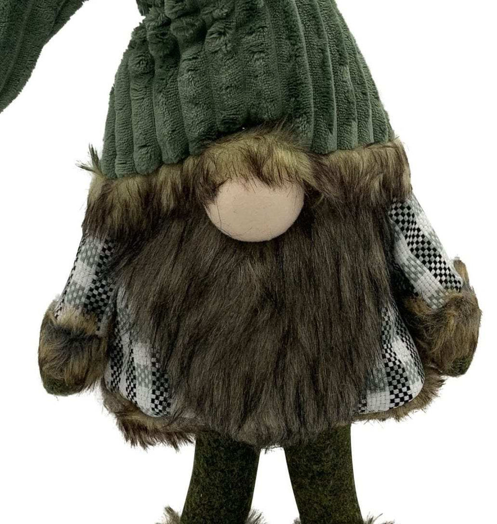 Dark Green and Plaid Fabric Gnome - Homeroots - Flyclothing LLC