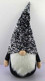 24" Glittery Black and White Sparkle Gnome - Homeroots