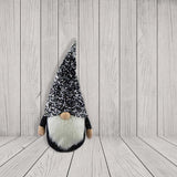 24" Glittery Black and White Sparkle Gnome - Homeroots